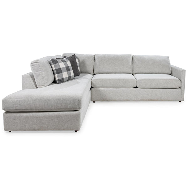 Decor-Rest Furniture Malibu Fabric 2 pc Sectional Malibu 2068-38/2068-41 2 pc Sectional with Queen Bed Sofa - Tuxedo Ivory IMAGE 1