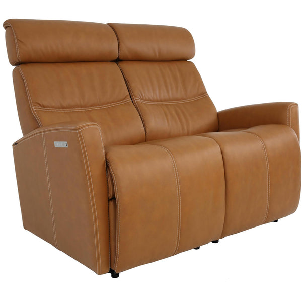 Fjords of Norway Milan Power Reclining Leather Loveseat Milan Power Reclining Loveseat - Vintage Cognac IMAGE 1