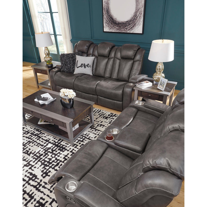 Signature Design by Ashley Turbulance Power Reclining Leather Look Loveseat 8500118C IMAGE 12