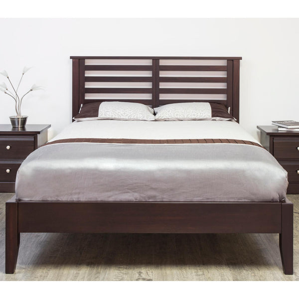 Mako Wood Furniture Ella Queen Platform Bed Ella 6200-Q Queen Platform Bed - Chocolate IMAGE 1